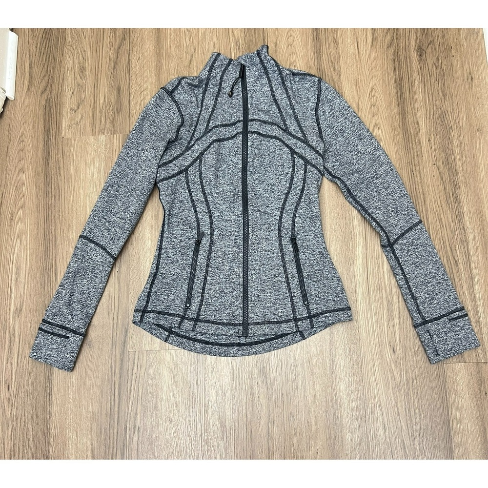Lululemon Define Jacket Size 6 Luminesce Splatter White Black Full Zip Thumbhole